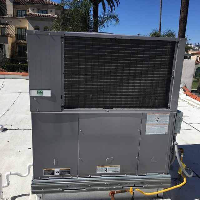Rooftop package unit ready for testing